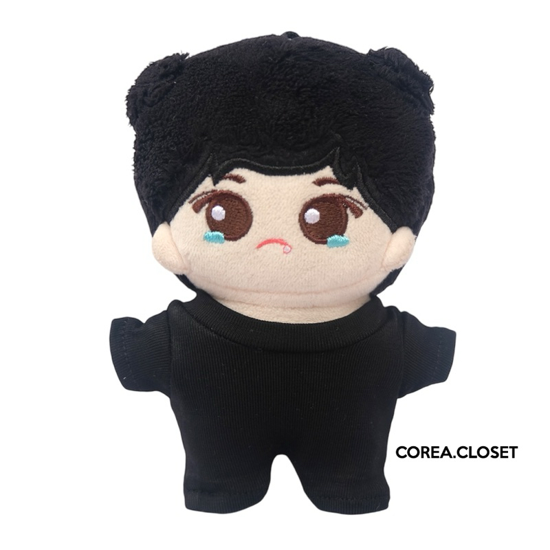 READY STOCK 10cm denimalz skzoo mini doll clothes - MANSET Baby jumpsuitdoll  clothes - Black / whit