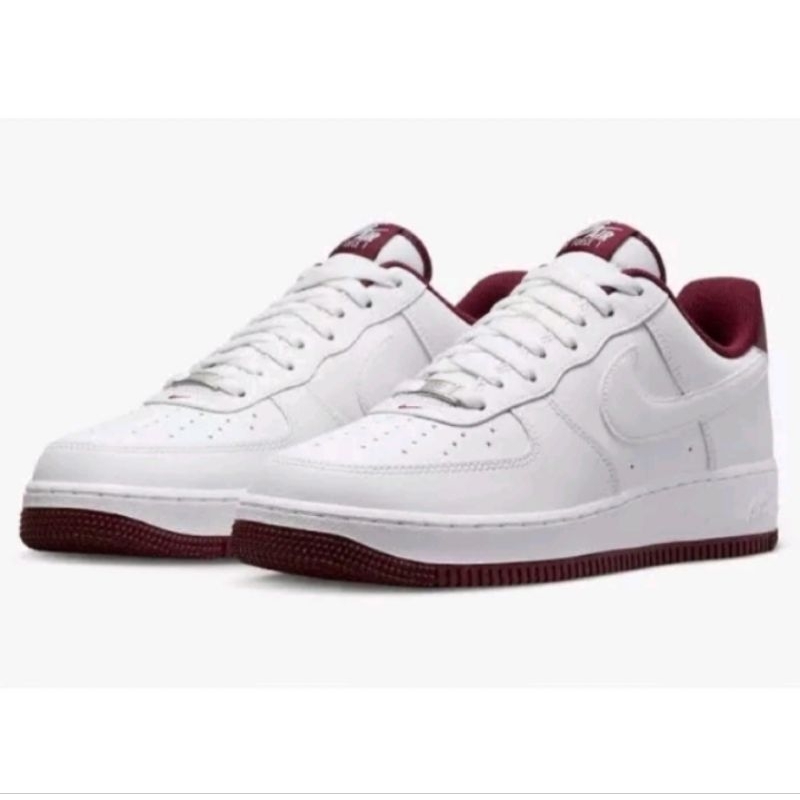 NIKE AIR AIR FORCE 1 WHITE MAROON ORI FULL BOX (second 99% mulus)