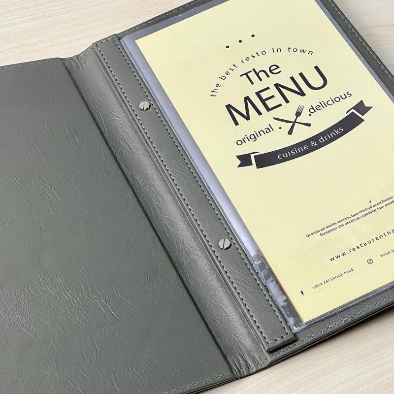 

Buku Menu Restoran Buku Menu Hotel Buku Menu Caffe Cover Buku Menu Bahan Kulit Model Jepit Baut Isi Plastik 10 Lembar