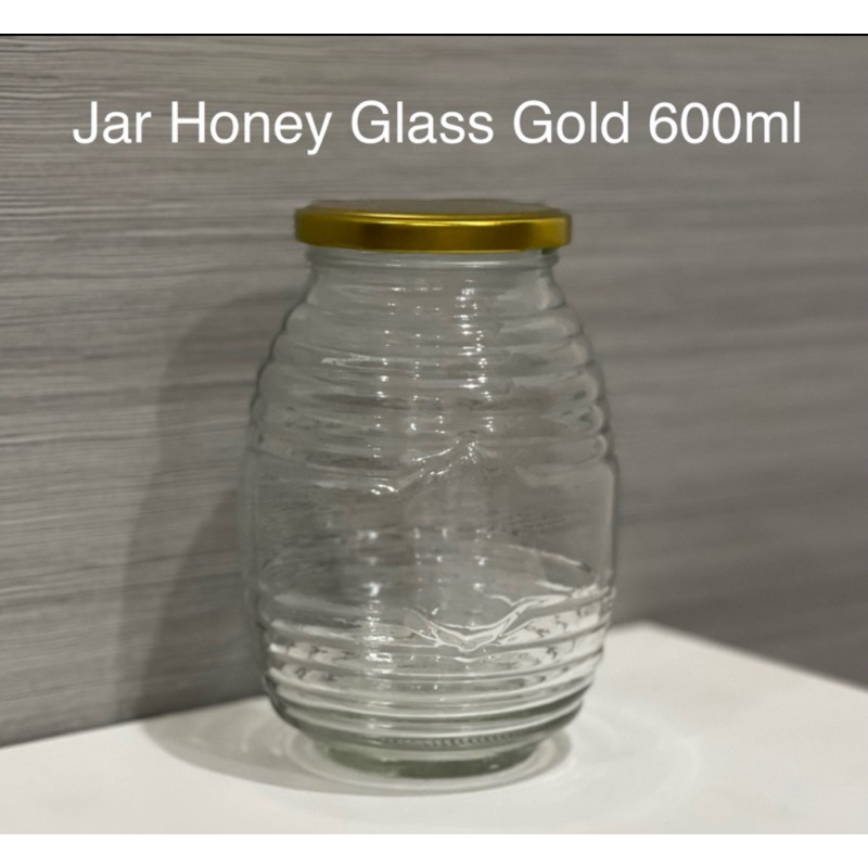 Toples Jar Honey madu ulir 600 ml Gold 600ml Packaging Kemasan