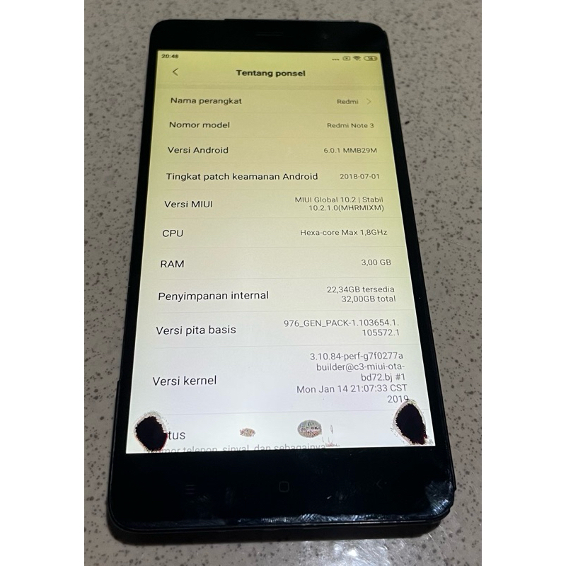 Mesin Redmi note 3 se KATE no pola dan pin 3/32 GB
