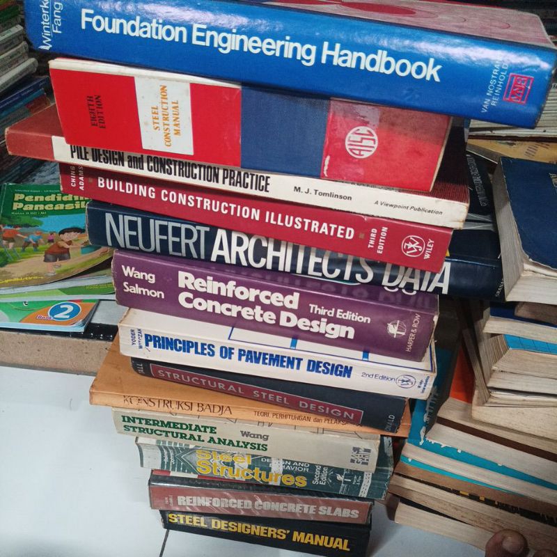 buku teknik sipil bahasa Inggris pondasi arsitektur desain struktur steel designers manual  bekas or