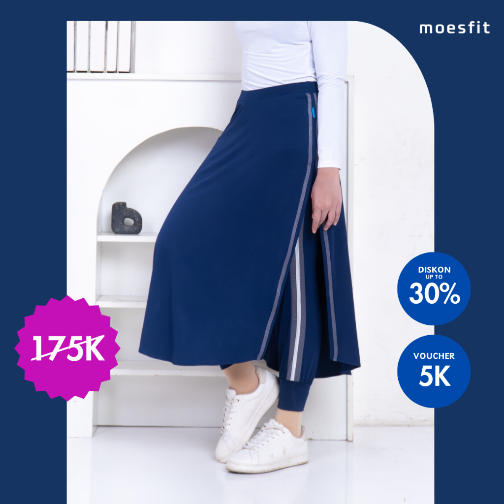 - Celana Rok Olahraga Wanita Muslim Rok Celana Olahraga Muslimah Spandek Premiun Navy