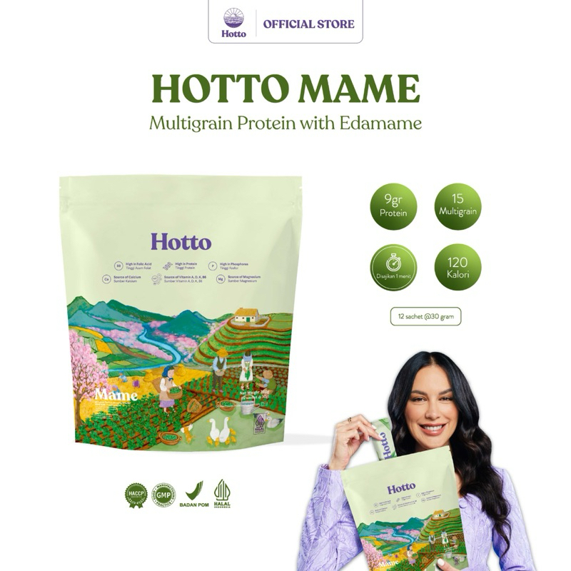 

***Pengiriman INSTAN*** Hotto Mame Protein Multigrain with Edamame 1 Pouch (12 Sachet) Distributor RESMI