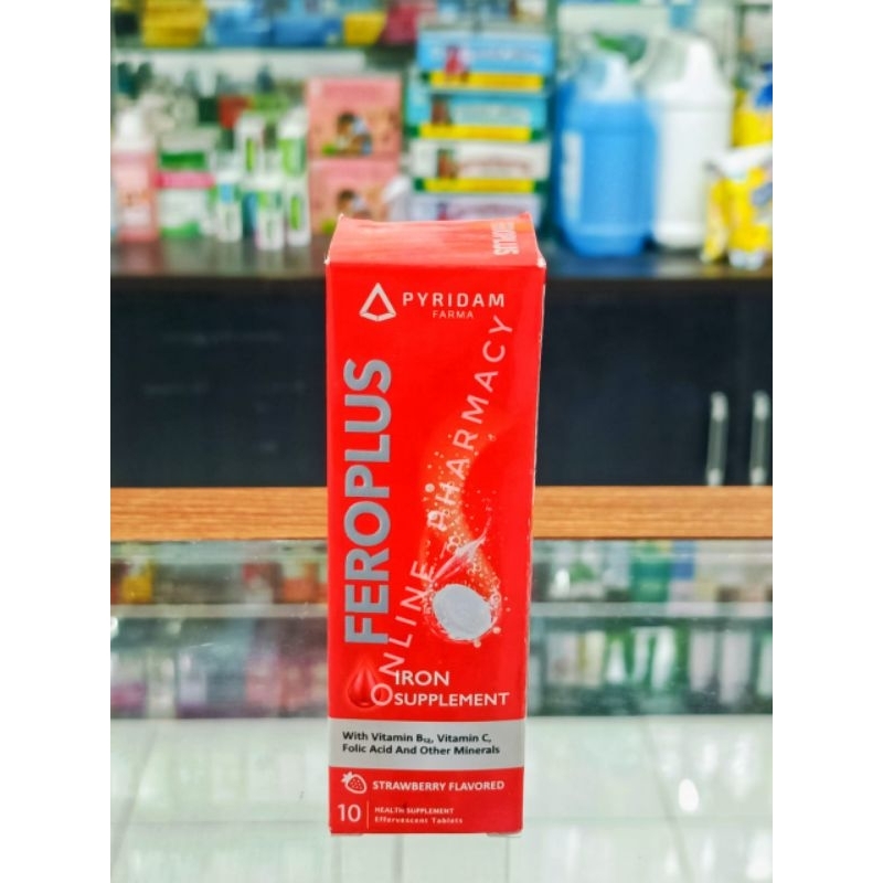 Feroplus Effervescent 10 Tablet Rasa Strawberry - tambah darah untuk bumil dan busui