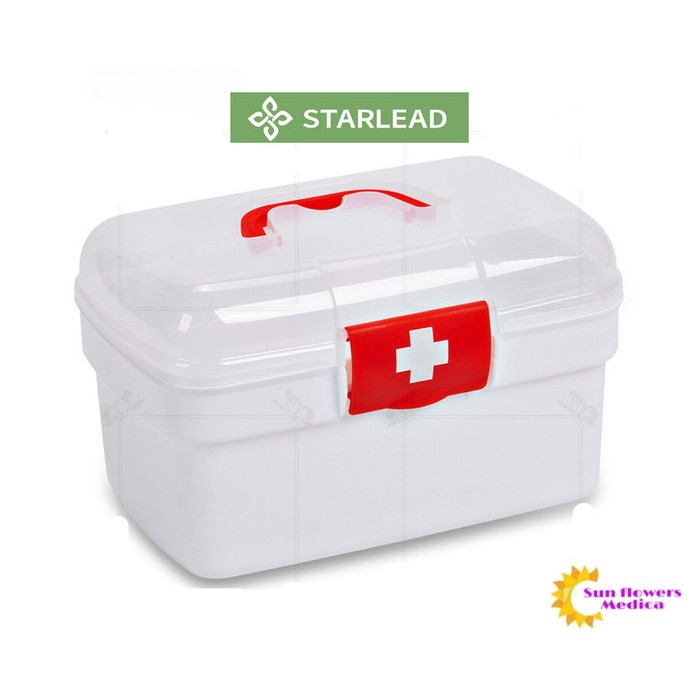 STARLEAD Kotak Penyimpanan Obat/Kotak P3K/First Aid Kit Box 2 Tingkat