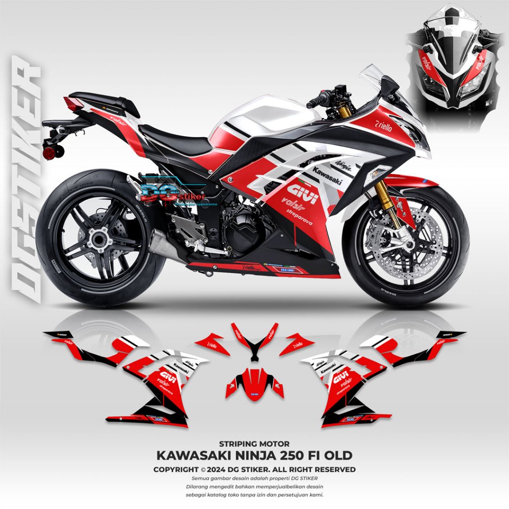 Striping ninja 250 fi, stiker ninja 250 fi, decal ninja 250 fi, decal full body ninja 250 fi