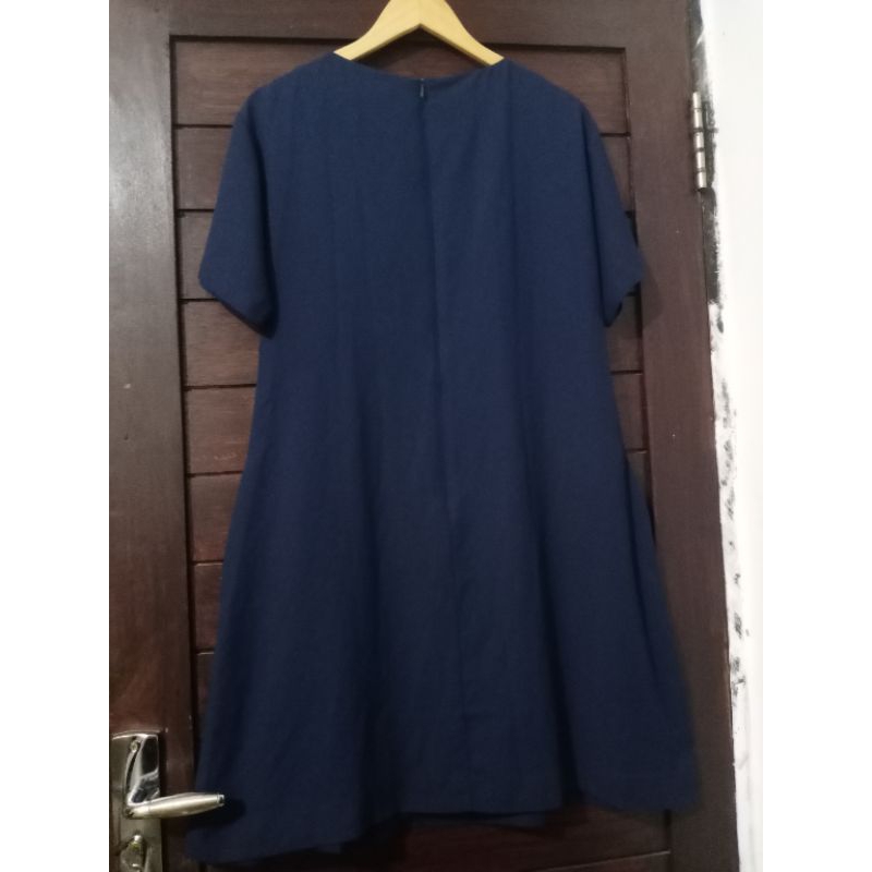 The Izzat basic navy dress kode 1536