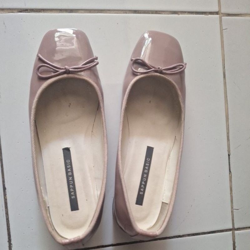 Preloved Sappun sepatu wanita pink hak 3cm