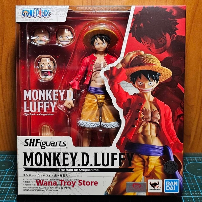 One Piece Original BANDAI SHF Monkey D Luffy The Raid On Onigashima Wano Movable Tinggi ±15cm