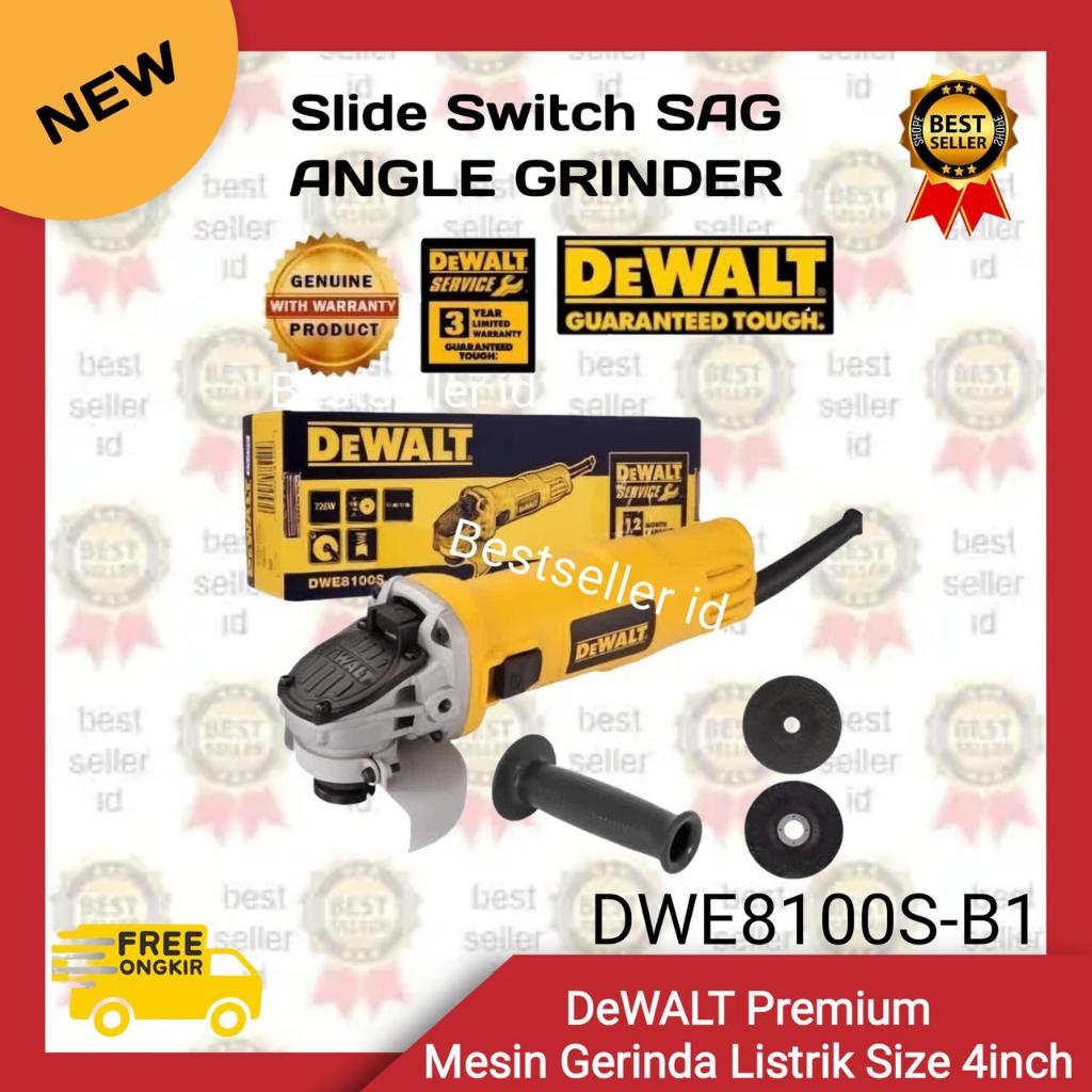 Mesin Gerinda Tangan 4" DeWalt DWE8100S - Performa Tinggi dengan Sistem Pembuangan Debu