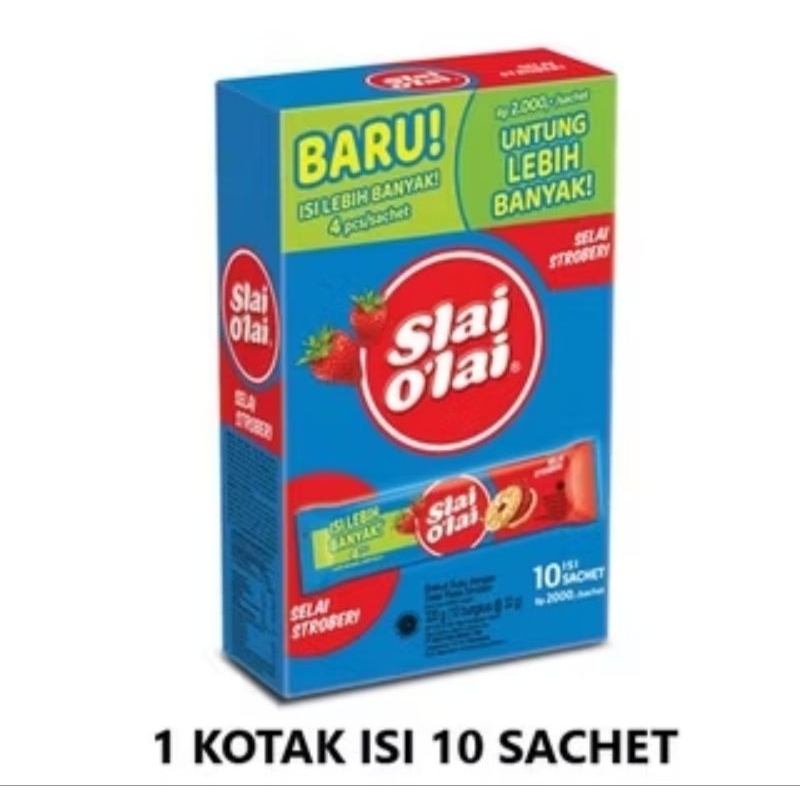 

Slai Olai Selai O'lai Slai O'lai Biskuit Selai Strawberry Stroberi 1 Kotak isi 10 Bungkus