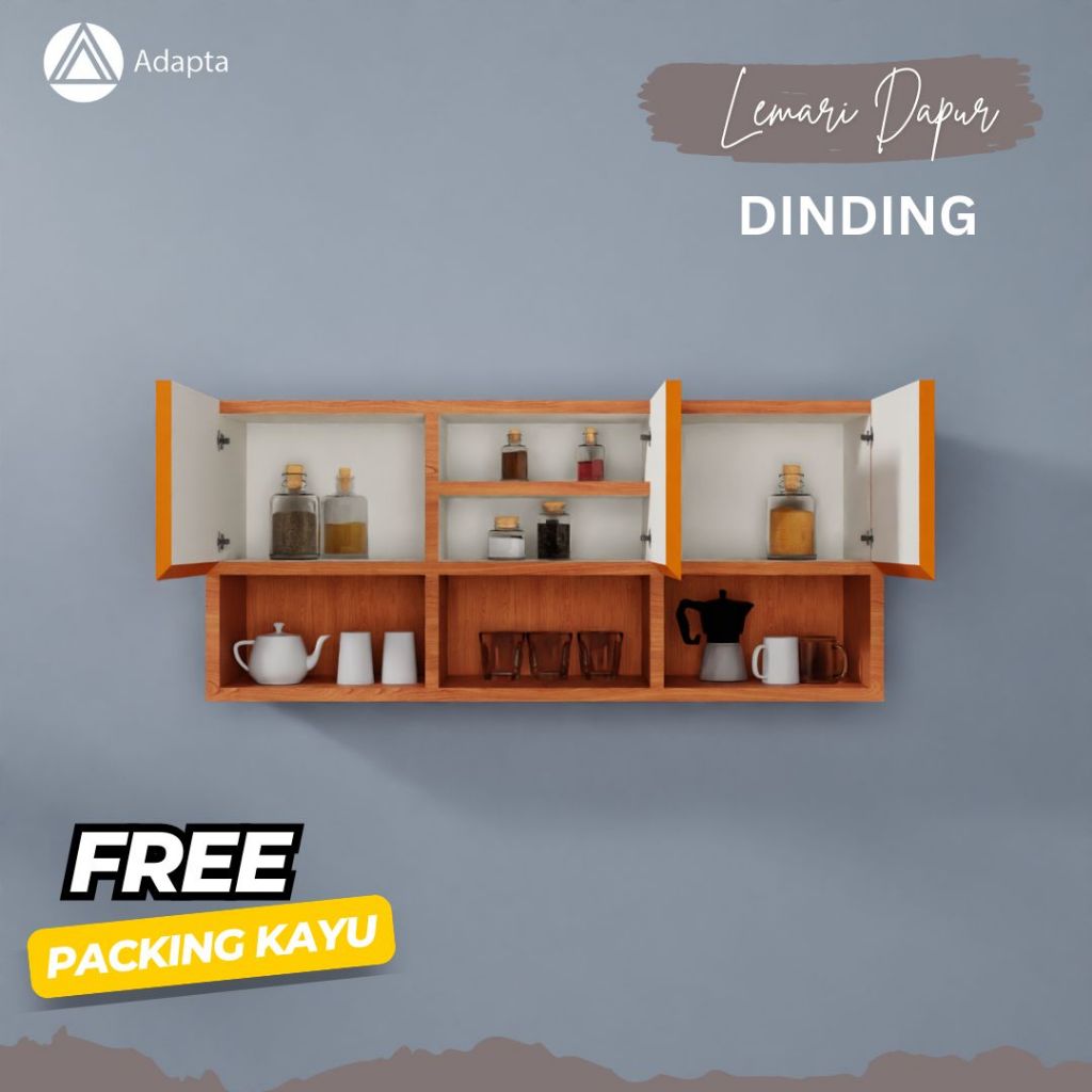 Adapta - Rak Bumbu Dapur Minimalis – Lemari Gantung Atas Kitchen Set Serbaguna - MARS - C65