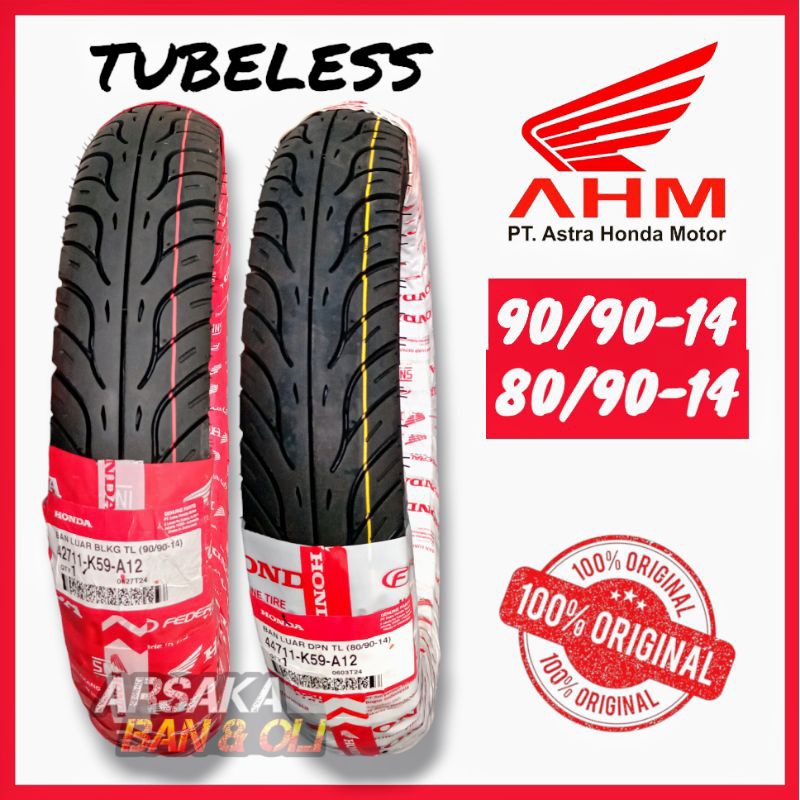 BAN LUAR  TUBELESS AHM 90/90-14 & 80/90-14 BAN LUAR TUBELESS ban luar motor beat, scoopy, vario ban 
