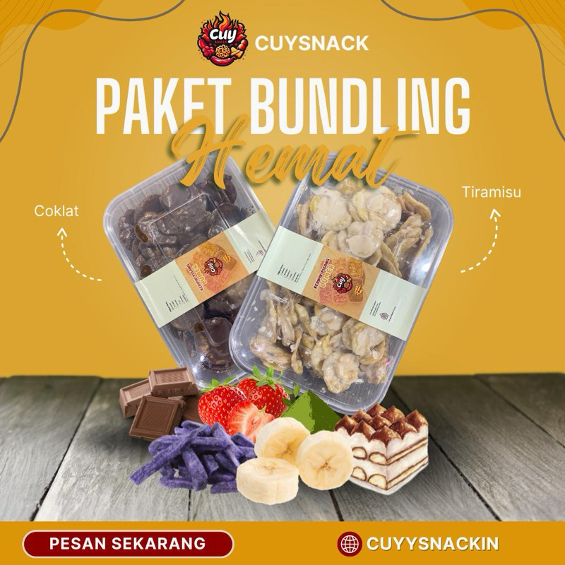 

Bundling 2 Box Kripik Pisang Lumer Bebas Pilih Varian By Cuysnack Cemilan Coklat Makanan Manis KRIPIK & Dan Cemilan