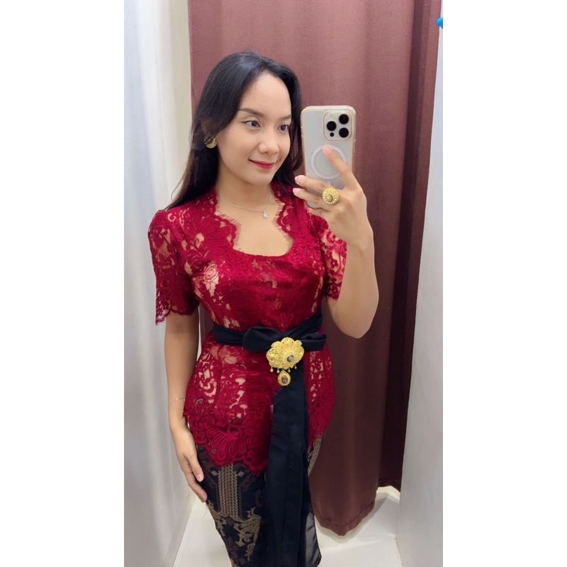 KEBAYA METALIK POLOS LENGAN PENDEK (khusus putih lengan panjang)