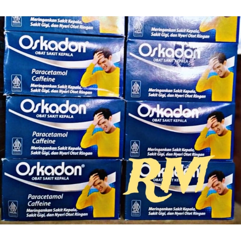 PERBOX OSKADON BIRU ISI 50Lembar obat sakit kepala Oskadon 1lembar isi 4 kaplet