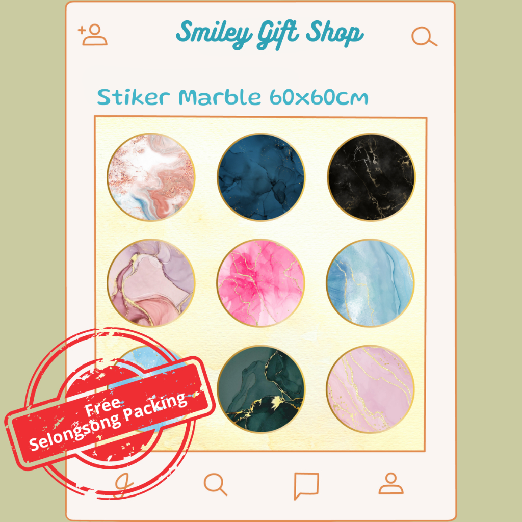 

Smiley - Stiker Motif Marble 60x60cm untuk Papan Bunga Akrilik / Stiker Akrilik