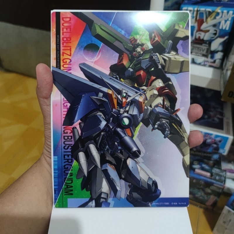 gashapon gachapon flat gundam seed freedom orignal poster duel blitz gundam dan lightning buster gun