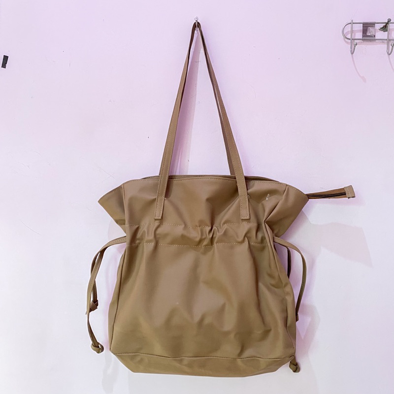 Preloved Totebag Kulit Warna Coklat