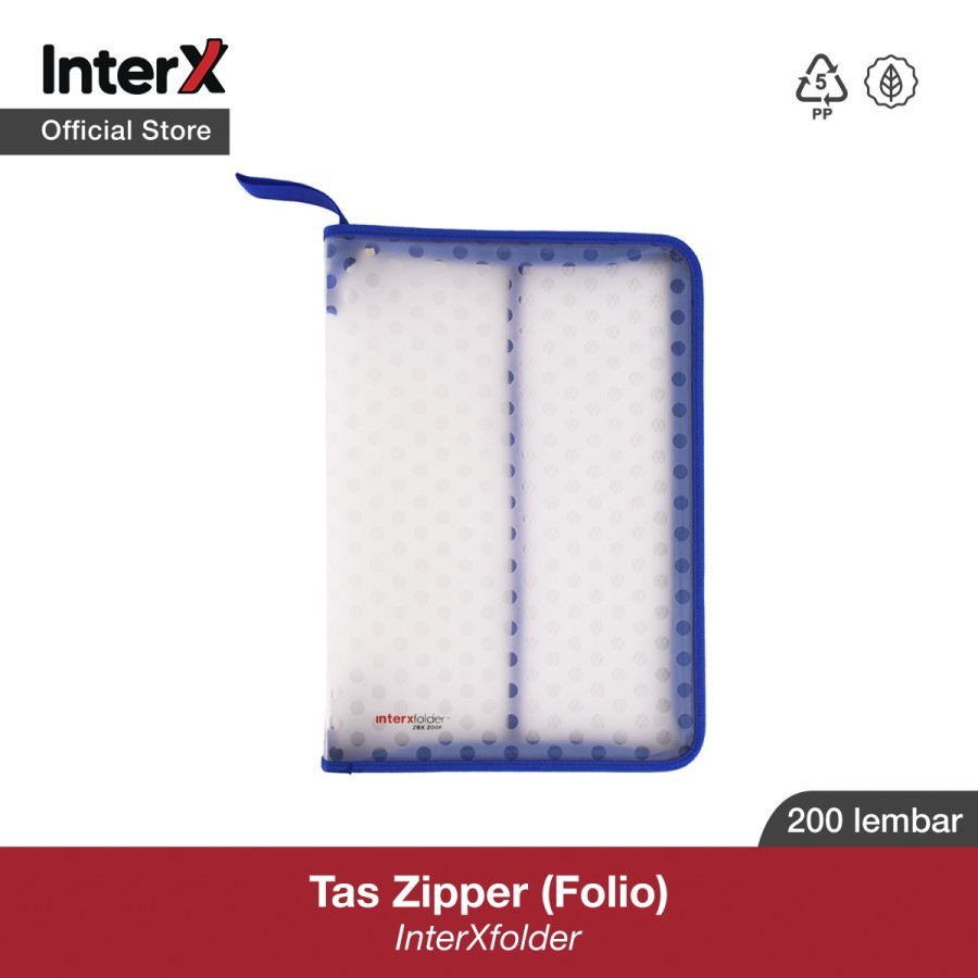 

Tas Resleting InterX ZBX 200F Zipper Bag Polkadot F4 / Folio