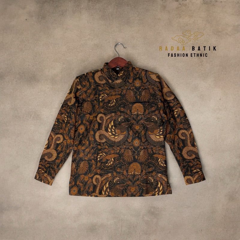 Radaa Batik Kemeja batik Dobby Print Warna - Kemeja batik pria premium Lengan Panjang