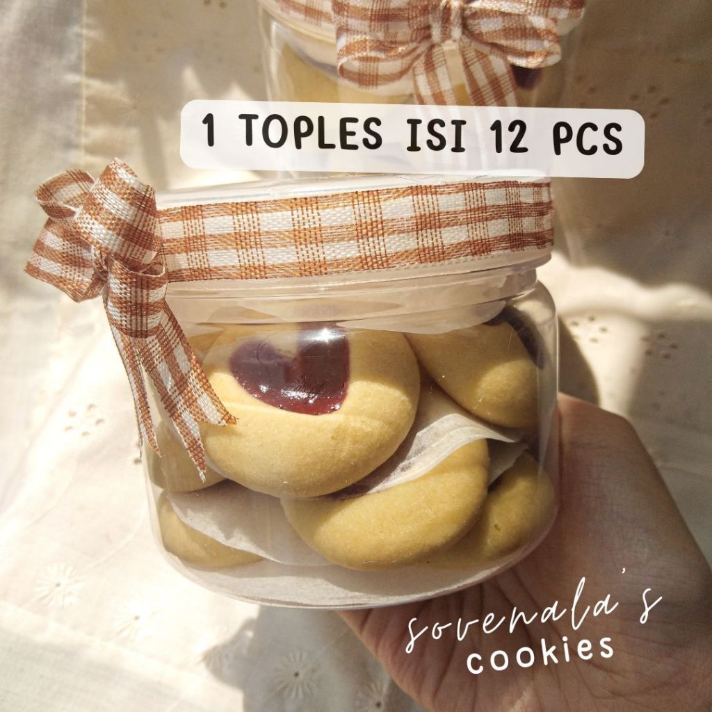 

[Pre-Order] Strawberry Love Cookies-Jar / Toples Kue Kering Selai Strawberry by sovenala's cookies