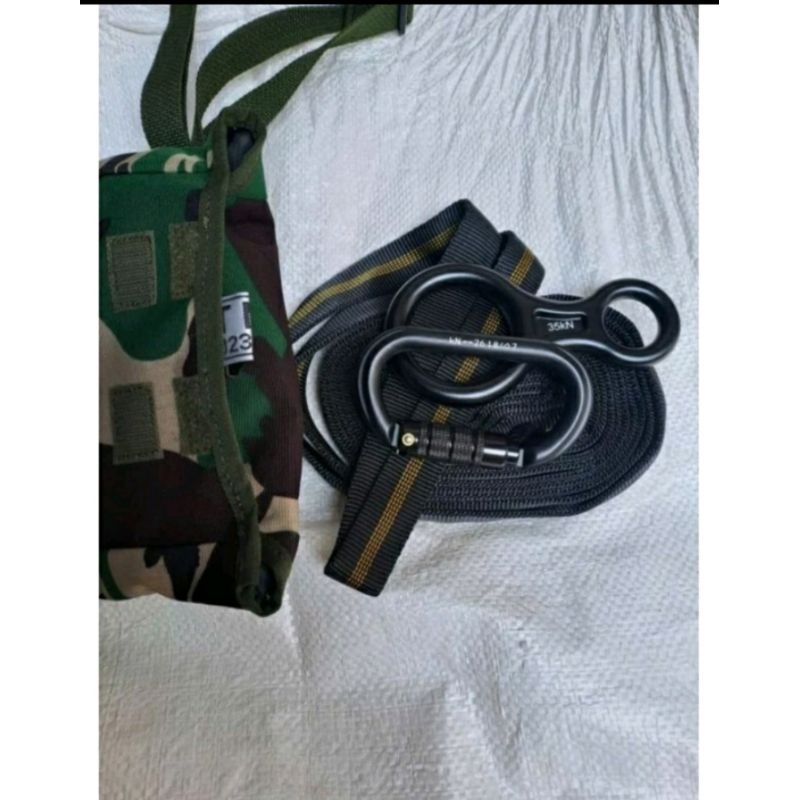Webbing Carabiner Delta Screw Figure 8 Jatah Tni / Carabiner Kong Italy