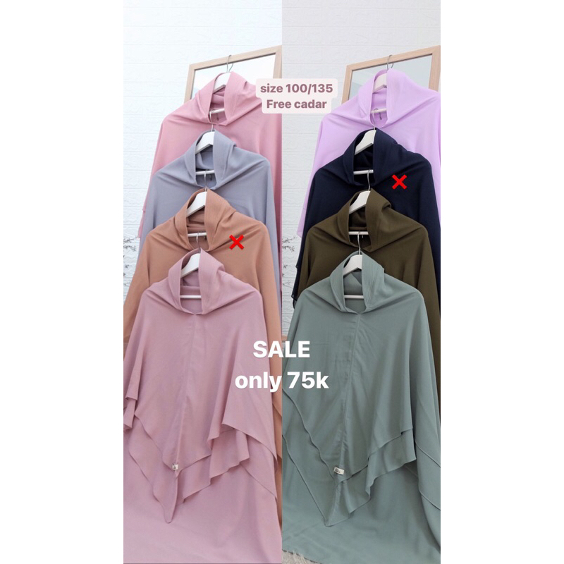 PROMO KHIMAR instan antem CERUTI 2 layer / khimar jumbo jilbab 2 layer