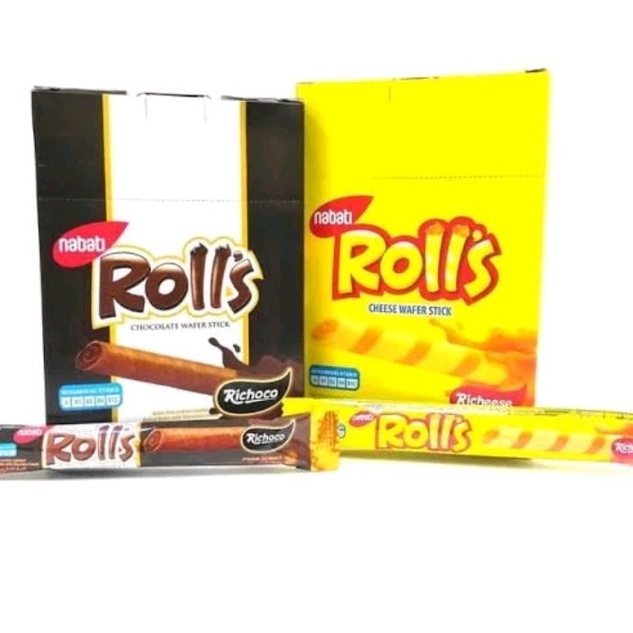 

Nabati richeese rolls 1 box isi 20 roll's coklat rolis keju rols astor roll