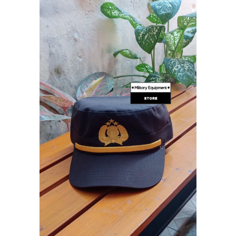 Topi komando pama polri coklat - Topi komando pilkep polisi pama coklat