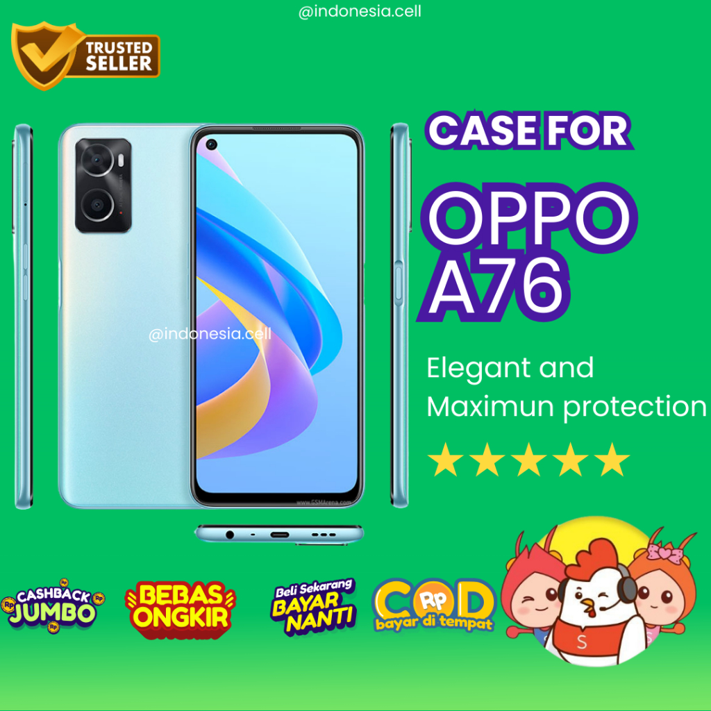 CASE OPPO A76 / KESING OPPO A76 / CASE AIRBAG / CASE BENING CASE HITAM OPPO A76 / ANTICRACK OPPO A76