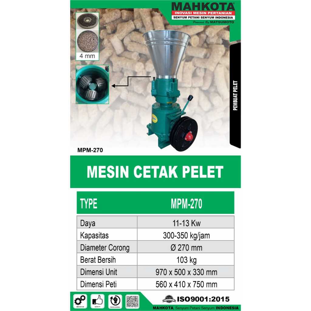 Mesin Cetak Pelet Mahkota MPM 270