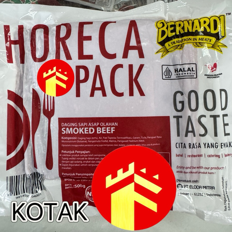 

BERNARDI HORECA SMOKED BEEF KOTAK 500 GR DAGING SAPI ASAP KOTAK PERSEGI 500 GR