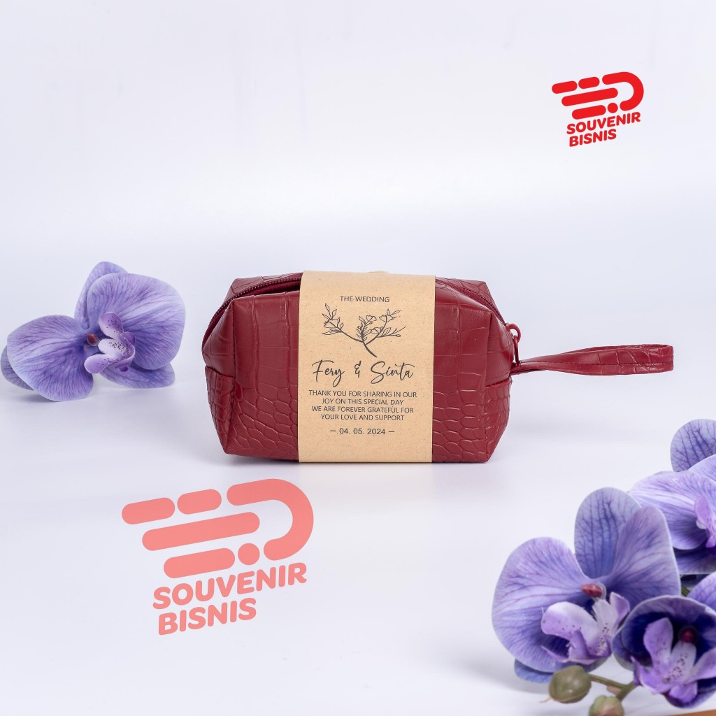 Souvenir Bisnis souvenir pernikahan pouch boxy kubus besar dan kecil dompet custom murah unik kekini