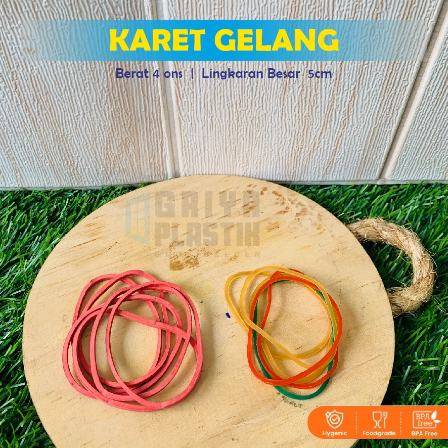 

[400 gr] Karet Gelang Lingkaran Besar | karet mentah & matang