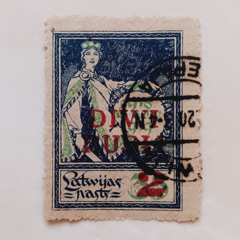 

(AD) Perangko Latvia 1920 1919-1921 Stamps - Surcharged - 1st Anniversary of Independence - Small Format - Surcharge 2 rublis Used