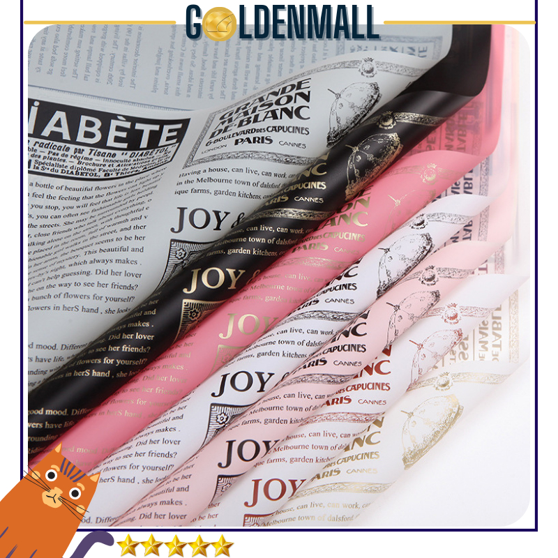 

Kertas Buket Bunga Cellophane Newspaper Flower Wrapping Paper Waterproof Motif Koran 6131