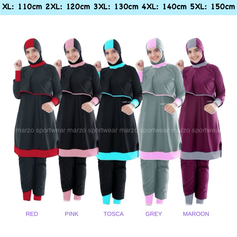 [JUMBO BB 150kg] BAJU RENANG MUSLIM JUMBO BB 150kg / BAJU RENANG MUSLIMAH WANITA BIG SIZE LD 150cm/ 
