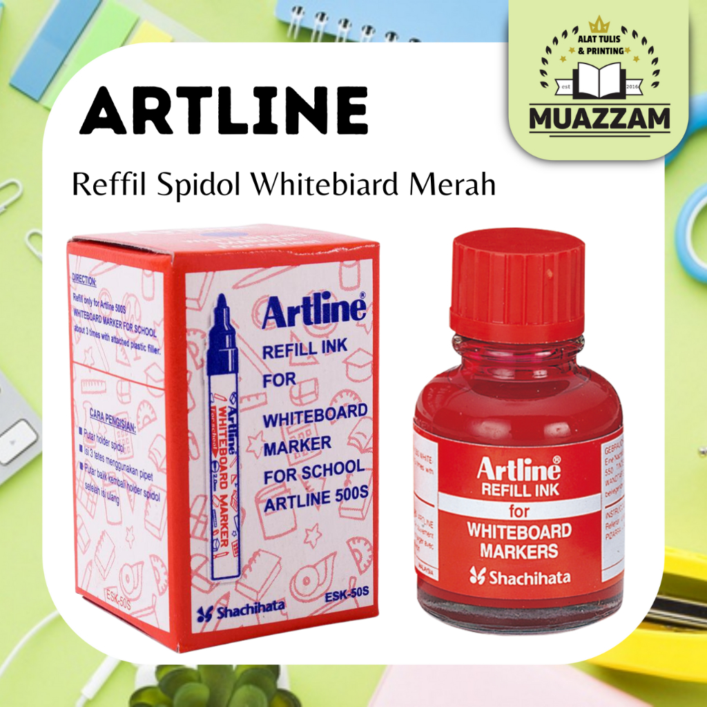 

Artline Tinta Spidol Whiteboard Merah ESK-50S