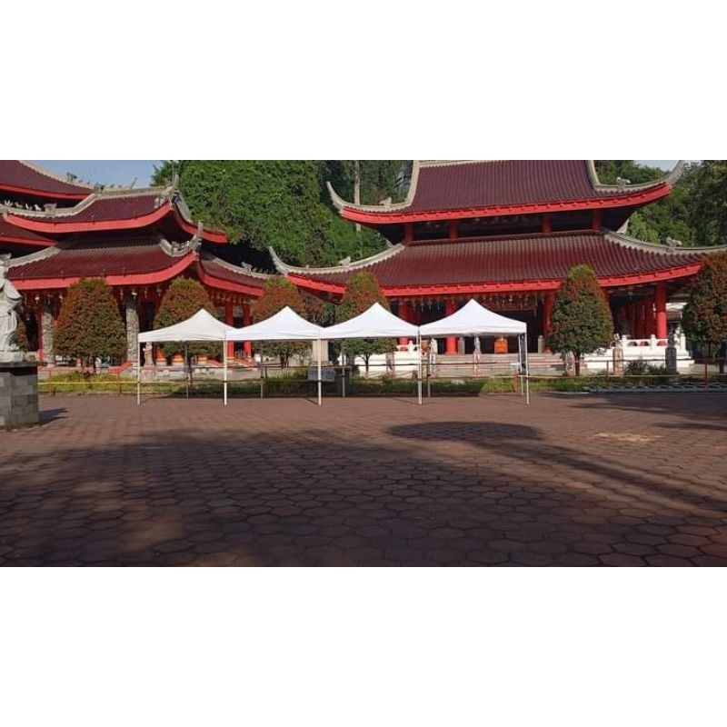 TENDA LIPAT UKURAN 3X3 PREMIUM RANGKA PUTIH KETEBALAN BESI 1,2MM