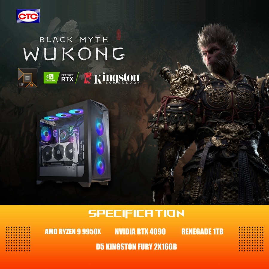 Black Myth Wukong | Ryzen 9 9950X | RTX 4090 | 32GB | Rakitan Gaming PC