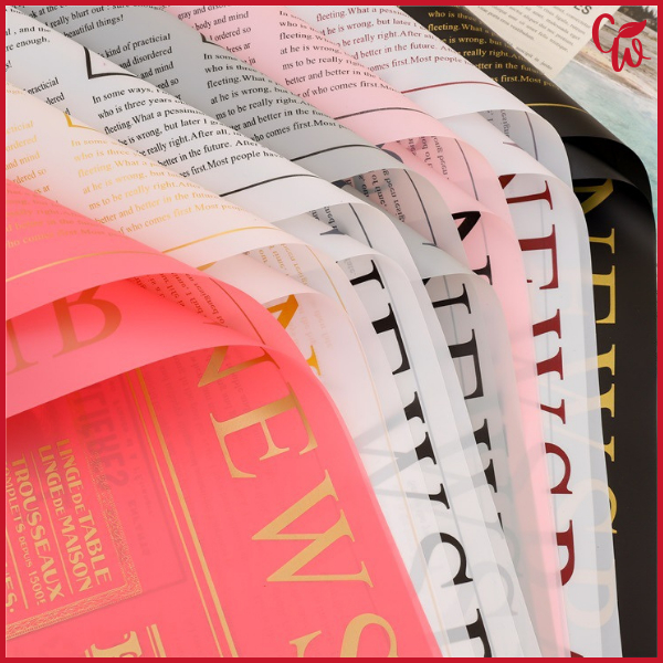 

20 LEMBAR Kertas Buket Bunga Koran Vintage Flower Wrapping Newspaper Cellophane Buket Bouquet KB6131