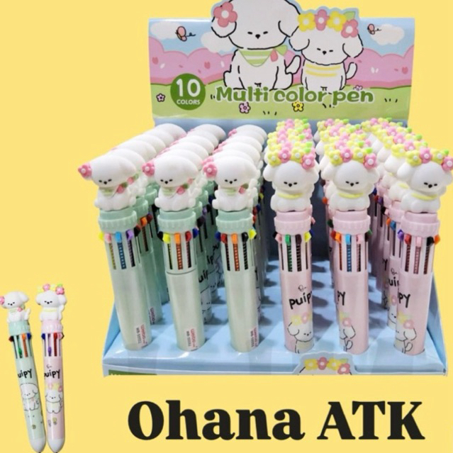

Pulpen 10warna Puppy Rainbow Multicolors Pen