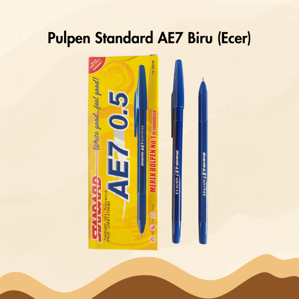 

Pulpen Standard AE7 0.5 mm Biru Per Pcs Satuan Bolpen Bolpoin Ballpoint Pena Pen