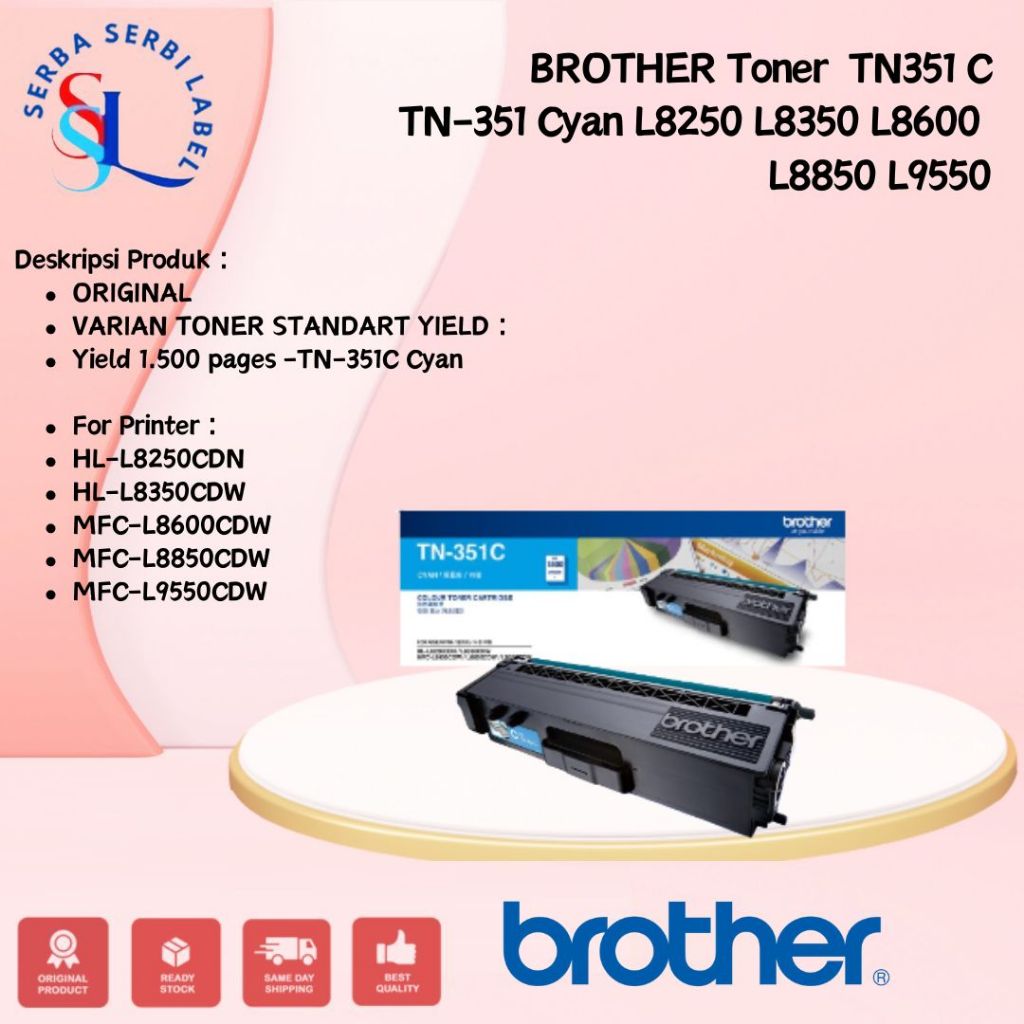 BROTHER Toner TN-351C | TN351C | TN351 C Original Cyan