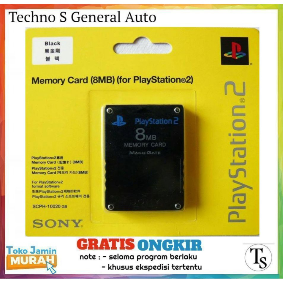Mc Ps2 8MB - Memory Card Playstation 2 8 MB - MC PS 2 - Memory PS2 - Mc 8MB - Memory Card MC PS2 8MB