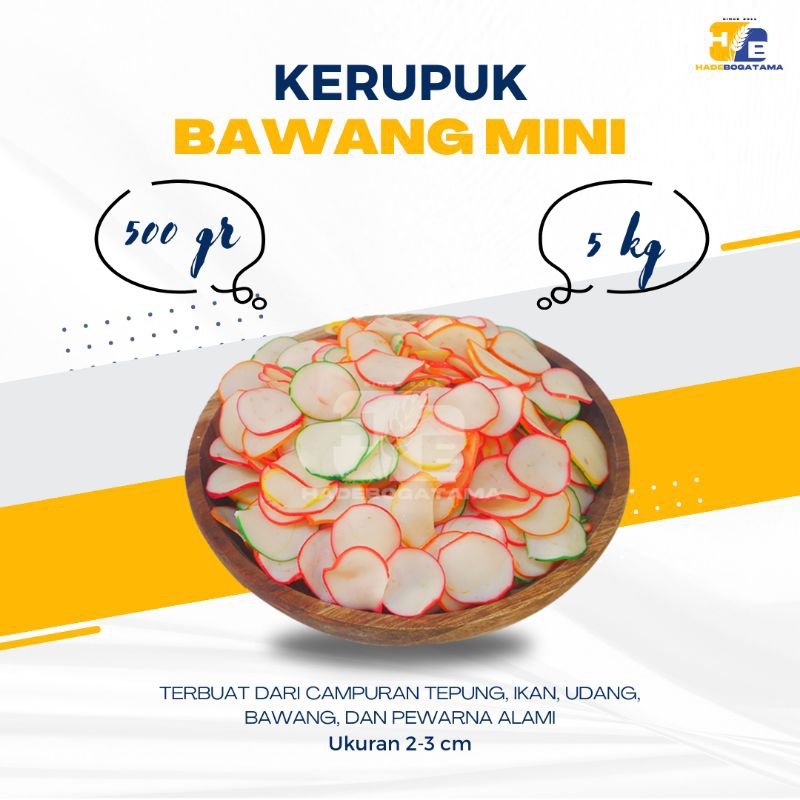 

Kerupuk Bawang Mini 500 gr (Bks) / Kerupuk Bahan Seblak