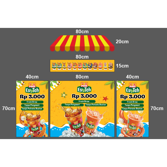 Custom Banner Booth / Rombong Es Teh