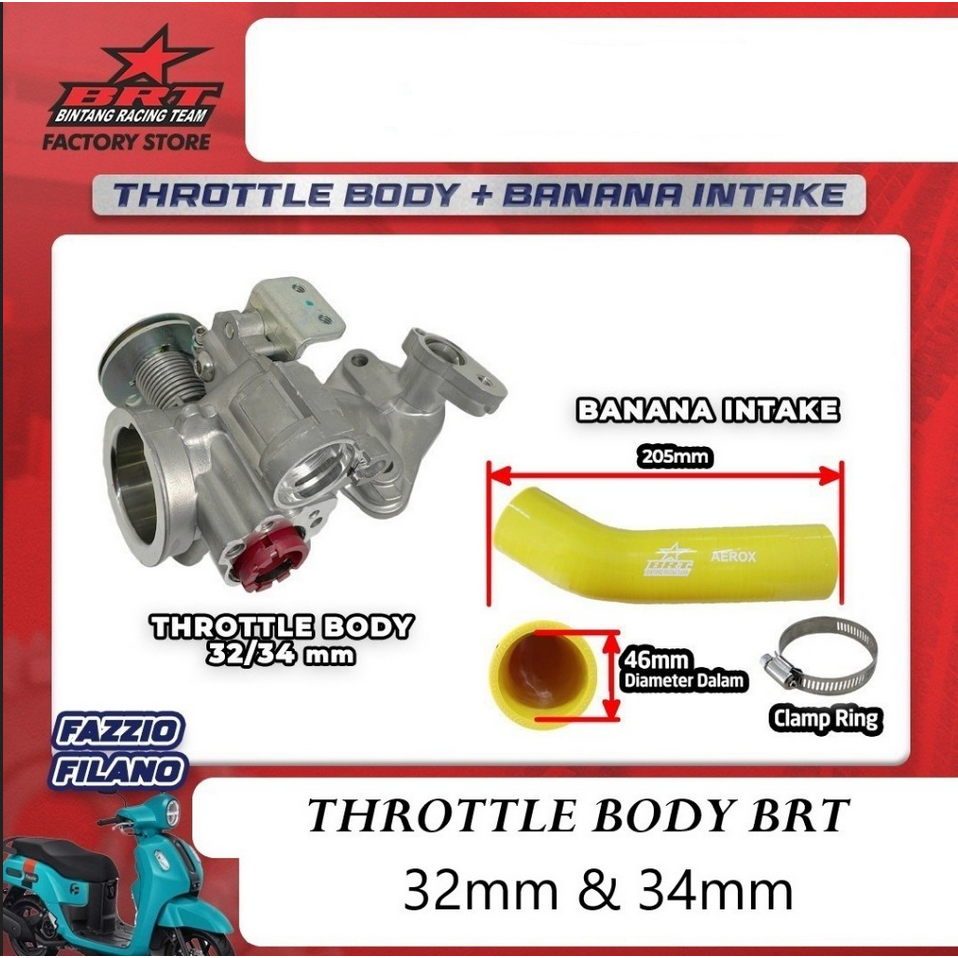 TB Throttle Body BRT FAZZIO FAZIO GRAND FILANO Standar Bore Up